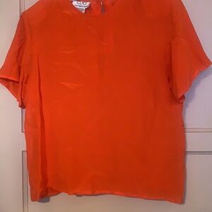 CLIO FOR NORDSTROM 100% SILK TOP. SZ S. ORANGE NEW